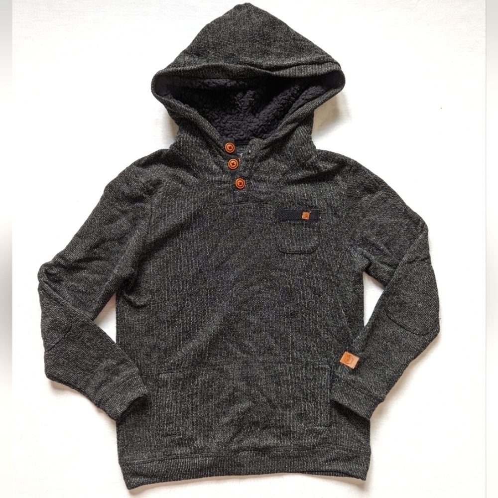 West Forty Nine black sherpa sweatshirt hoodie kids youth size Large